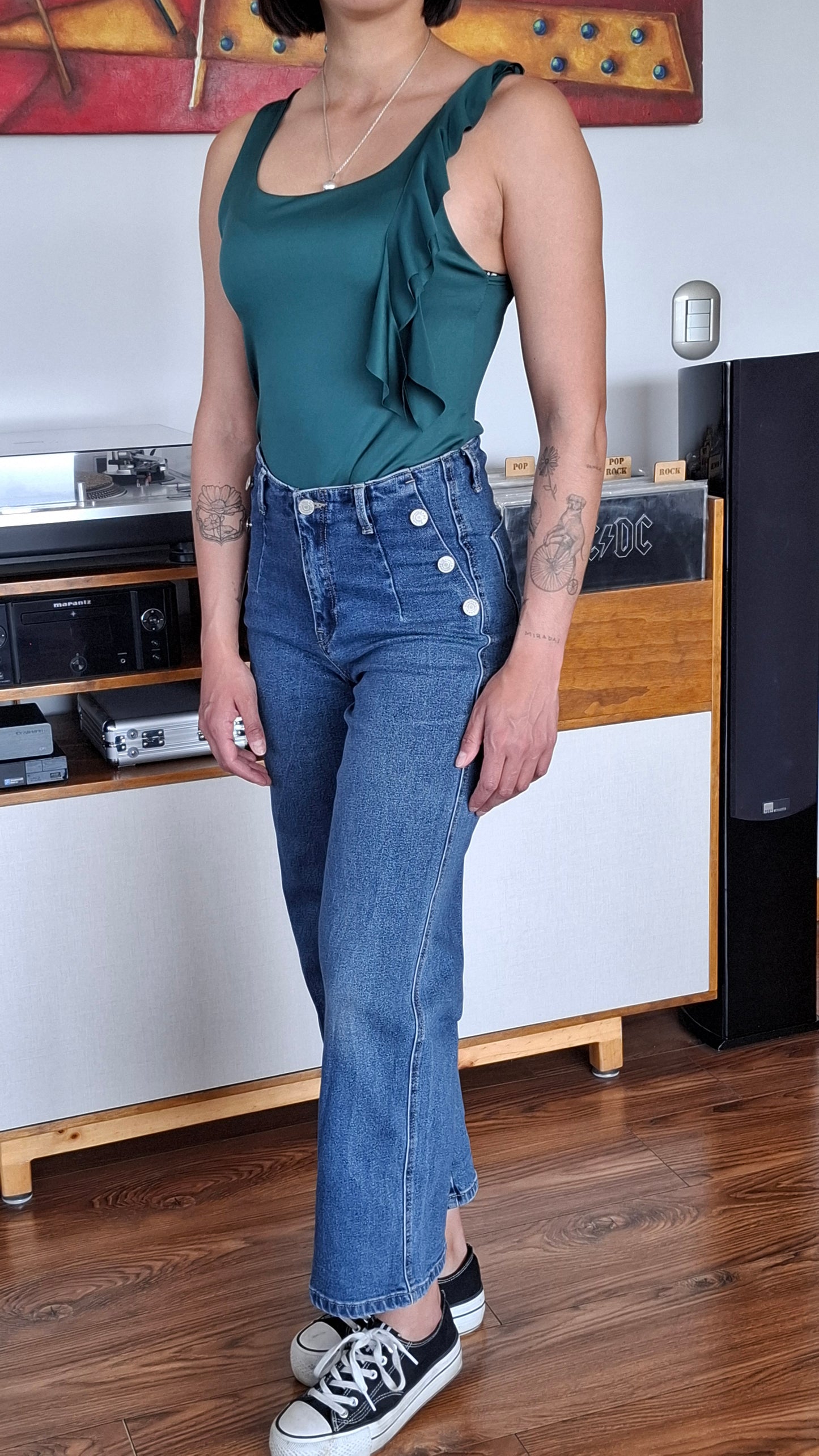 POLERA VERDE BASIC LAZO