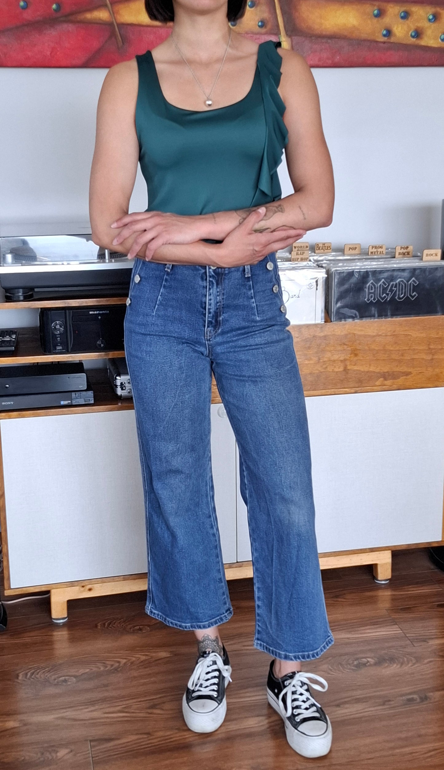 POLERA VERDE BASIC LAZO