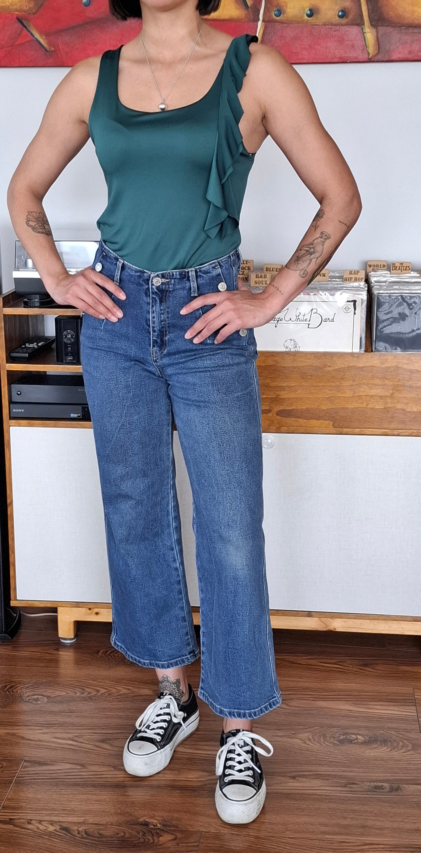 POLERA VERDE BASIC LAZO