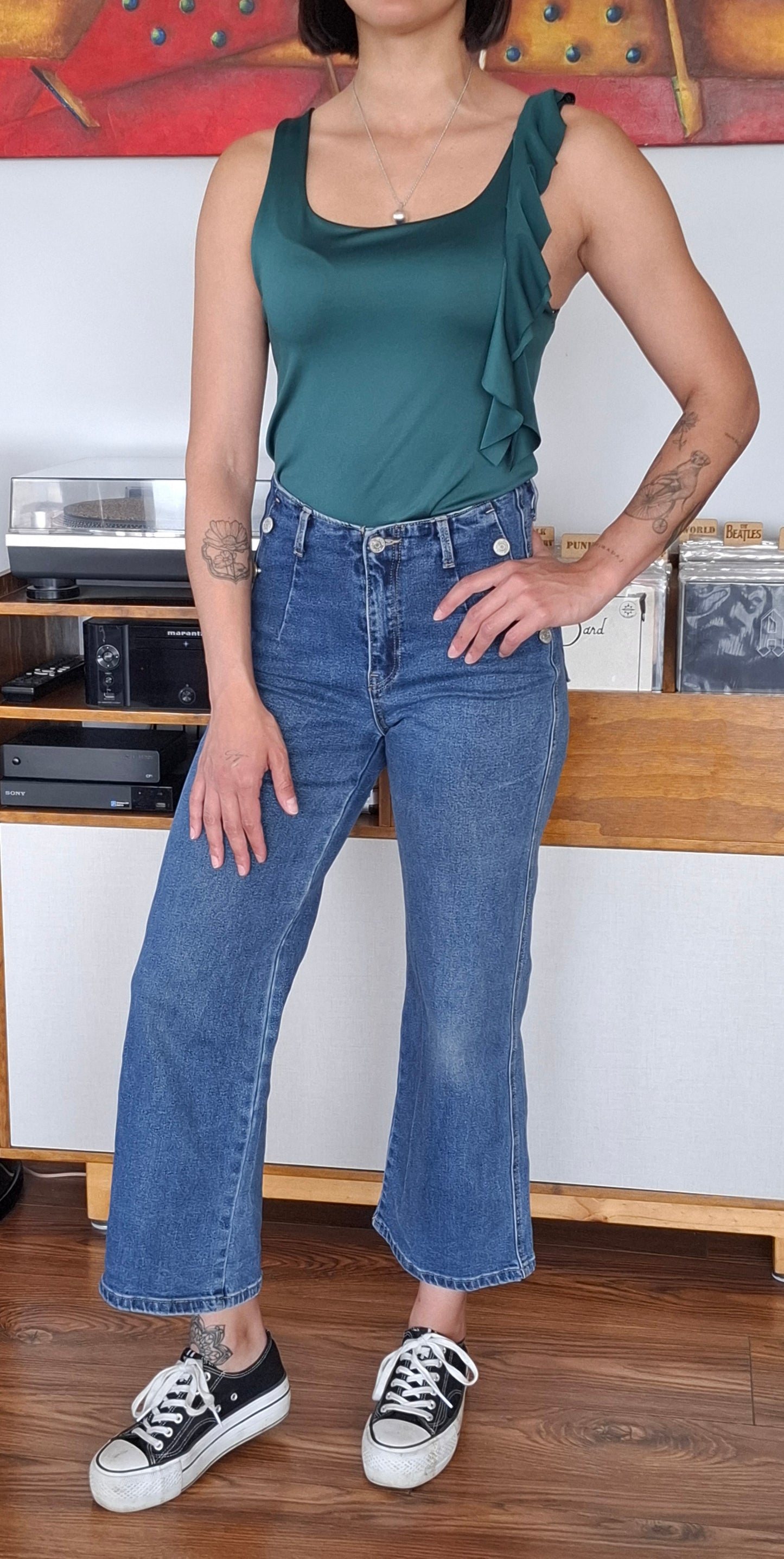 POLERA VERDE BASIC LAZO