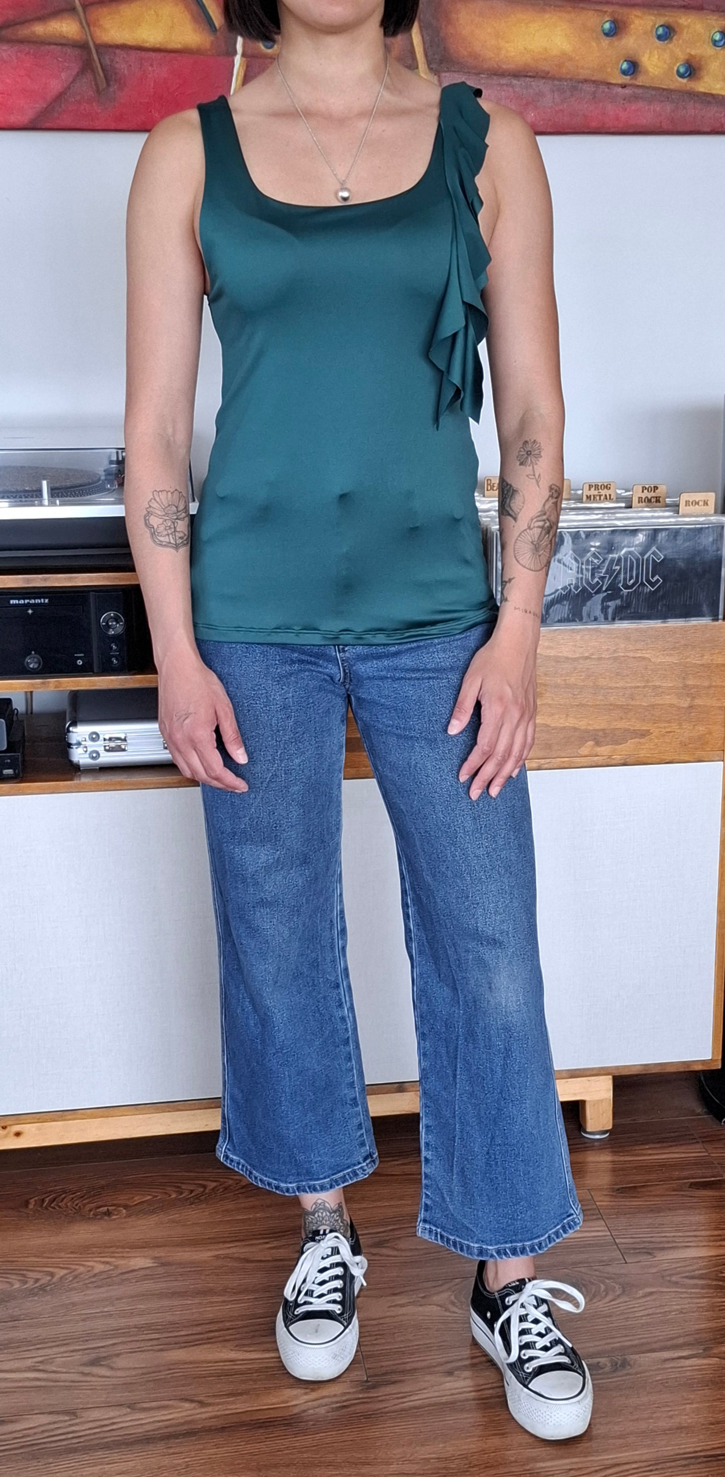POLERA VERDE BASIC LAZO