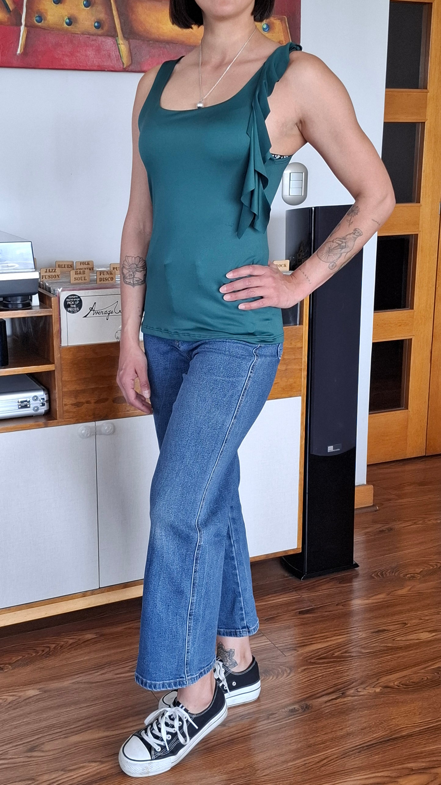POLERA VERDE BASIC LAZO