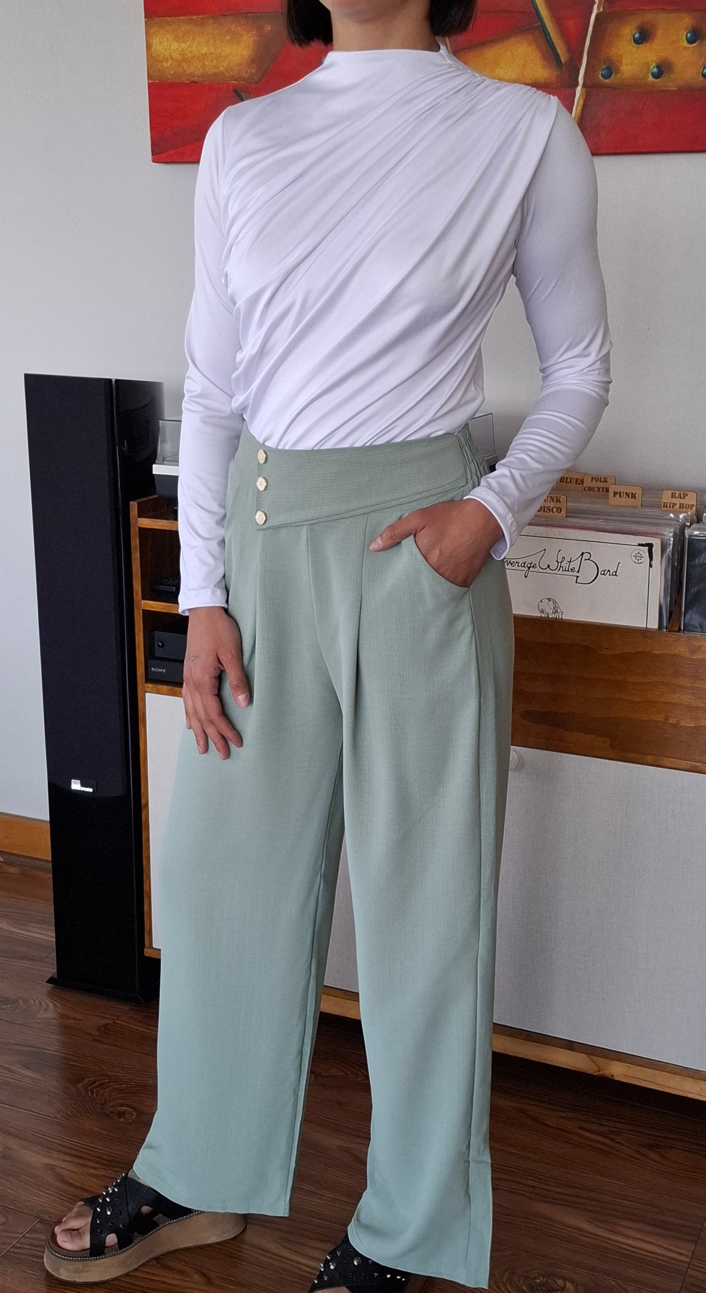 PANTALON SASTRE VERDE AGUA