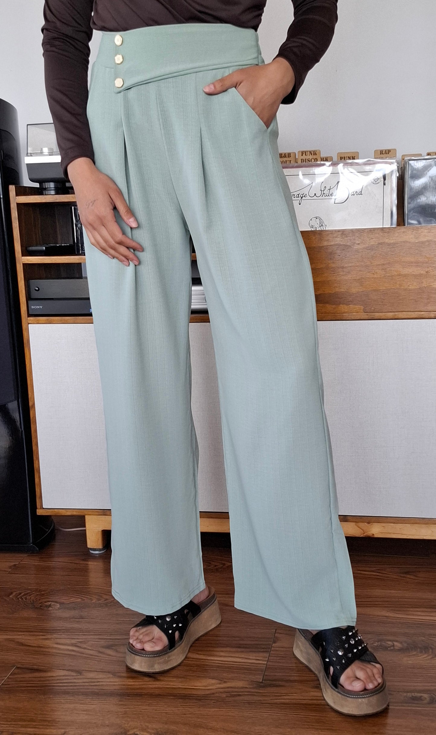 PANTALON SASTRE VERDE AGUA
