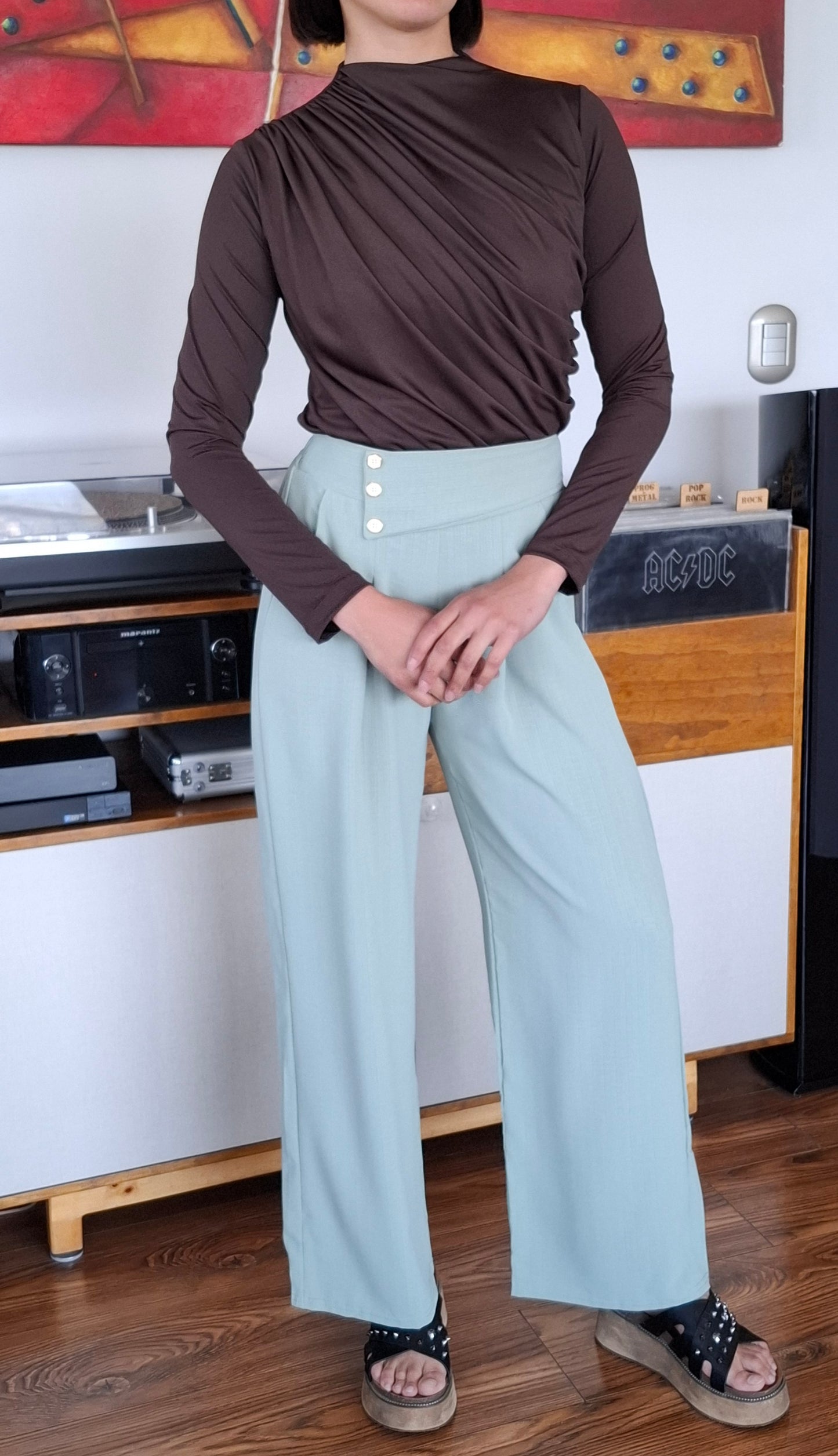 PANTALON SASTRE VERDE AGUA